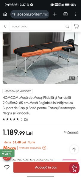 Masa profesionala pentru masaj, tatuaj, fizioterapie